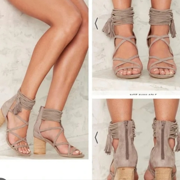Jeffrey Campbell Gray Suede Sandals - Picture 1 of 7